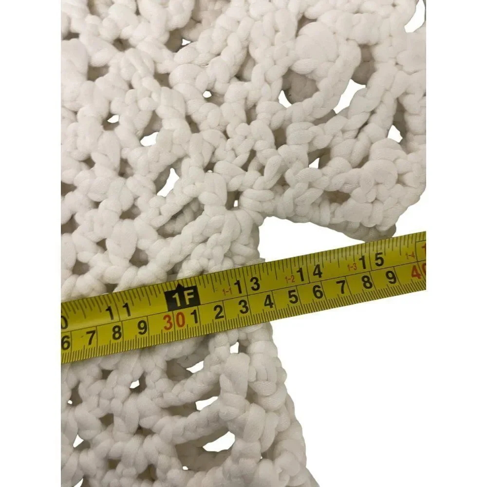 Zara Womens Top Shirt XS S White Short Sleeve Crochet Cropped 0021/024 NWT